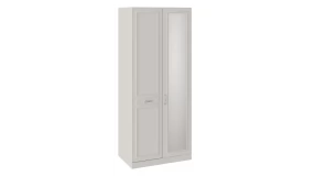 Шкаф для одежды с 1 глухой и 1 зеркальной дверью левый с опорой «Сабрина» (Кашемир)