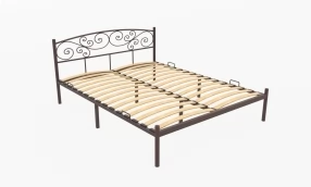 Кровать Лилия Металл, 120х190 мм, Коричневый муар, Коричневый муар