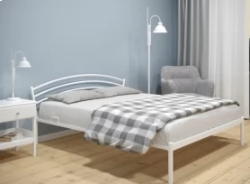 Кровать Марго Металл, 180х200, Белый муар, Белый муар